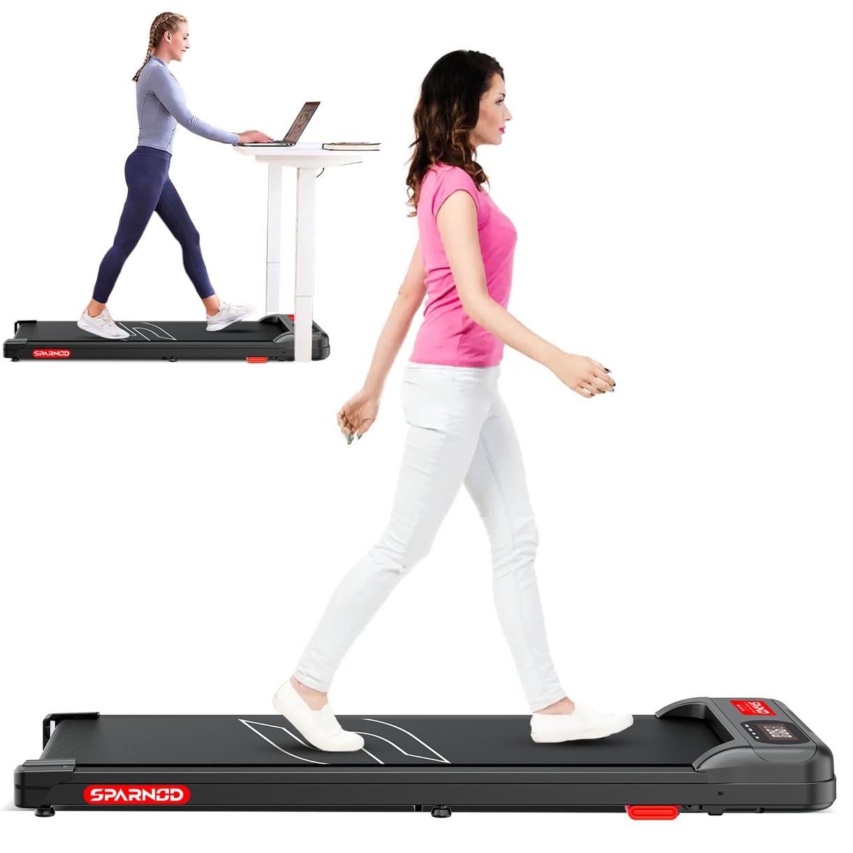 Sparnod Fitness STH-3002 Home Use Walking Pad & Treadmill | Compact, Ultra-Slim, Ready to Use | Shock Absorption | LED Display | 2% Manual Incline | 100 Kg Capacity Sparnod Fitness STH-3002 Home Use Walking Pad & Treadmill | Compact, Ultra-Slim, Ready to Use | Shock Absorption | LED Display | 2% Manual Incline | 100 Kg Capacity