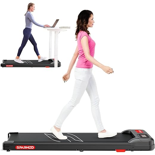 Sparnod Fitness STH-3002 Home Use Walking Pad & Treadmill | Compact, Ultra-Slim, Ready to Use | Shock Absorption | LED Display | 2% Manual Incline | 100 Kg Capacity