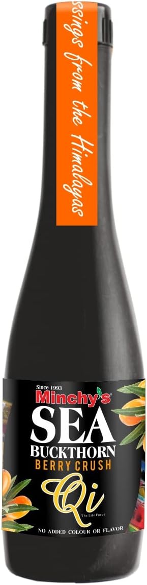 Qi Sea Buckthorn Berry Crush, Seabuckthorn Crush, 450ml | No Added Colour or Flavor, With Pure Sea Buckthorn Pulp