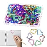 Buerfu Clips de papel en forma de corazón,Clips de papel en forma de corazón | 100 clips de papel para efectivo de acero inoxidable - Clips de papel pequeños, clips de papel de acero inoxidable, clips