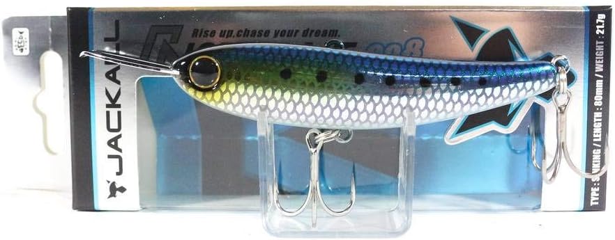 JACKALL Minnow Riser Bait 008, 3.1 inches (80 mm), 0.8 oz (21.7 g)