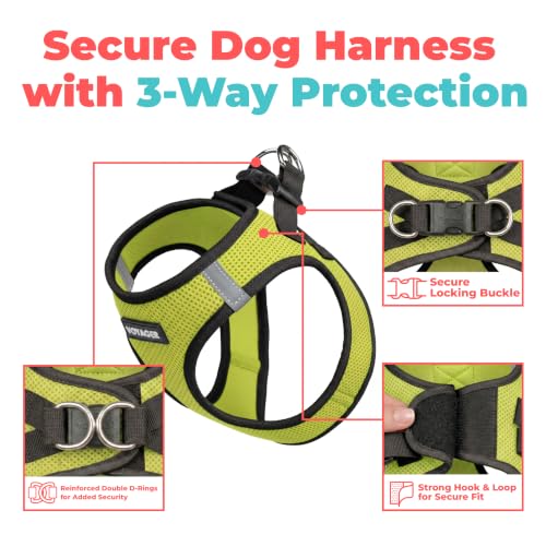 Image of Voyager Step-in Air Dog Vest Harness - Lime Green /Black Trim, Medium
