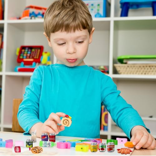 150Pieces Miniature Food Drink Bottles Soda Pop Cans Pretend Play Kitchen Game Party Accessories Toy Hamburger Cake Ice Cream Tableware for 1/12 Doll House