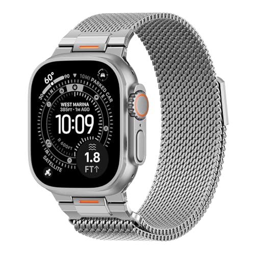 Image of BXUXOHS Milanese Loop for Apple Watch Ultra 3 /2 Band 49mm 46mm 45mm 44mm 42mm Men,Tactical Mecha Strap Military-Grade Design,Magnetic Metal Wristband for iWatch Ultra 2 /3 Series 11 /10 /9 /8 /7 /6 /5 /4 SE