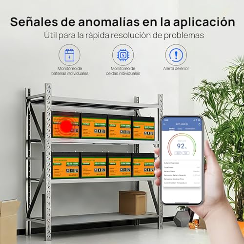 Miniatura 2 de Eco-Worthy Bateria Lifepo4 Bluetooth, Bateria Litio12v 100ah, Con Protección Contra Baja Temperatura, Bms Inteligente, 1280 Wh De Energía, Para Caravanas, Autocaravanas, Pesca Con Caña Y Demás