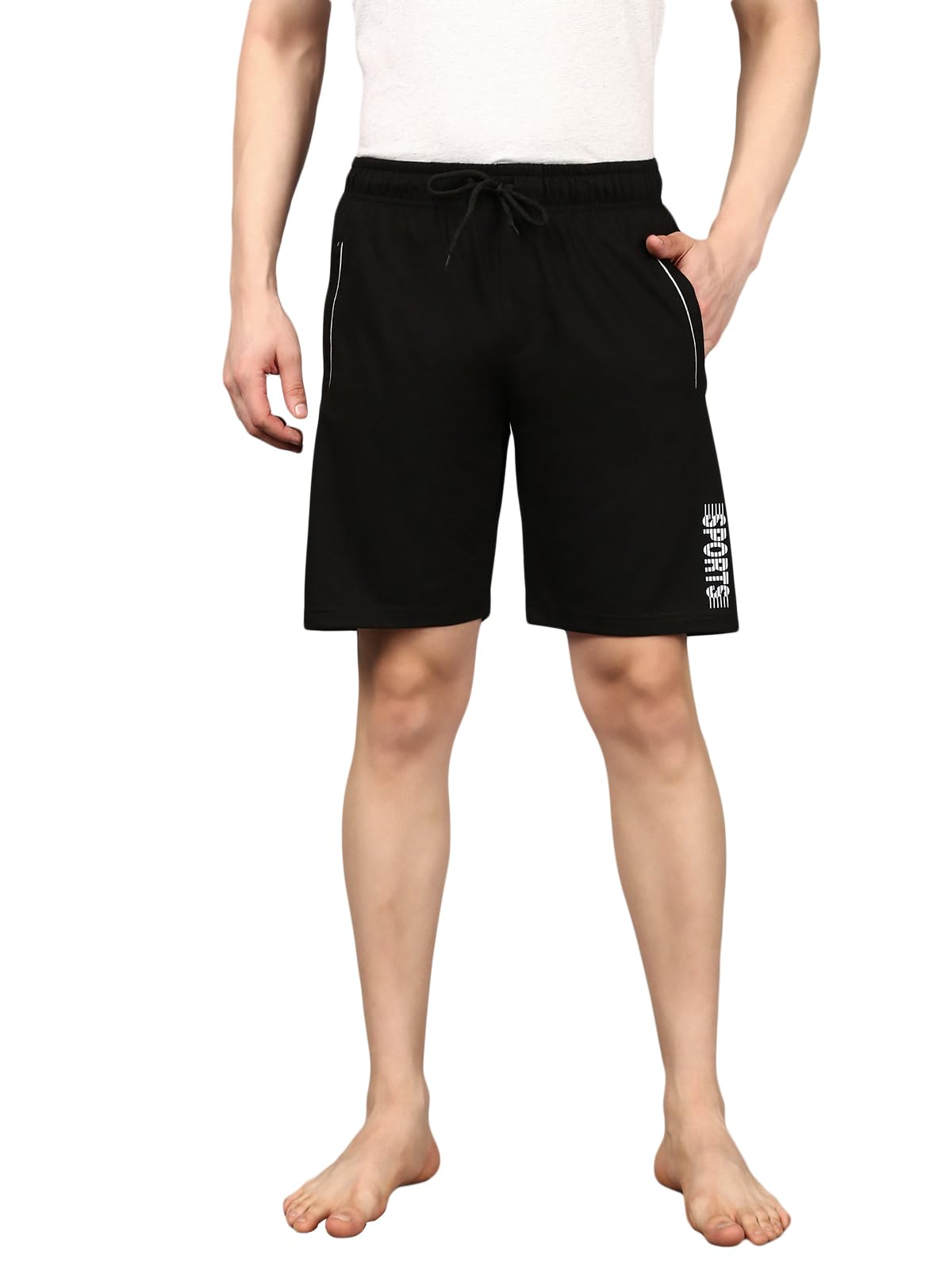 verkossa Men's Pure Cotton Casual Regular Fit Sinker Half Pant with Side Pocket|Yoga Summer Gym Shorts-picture-13