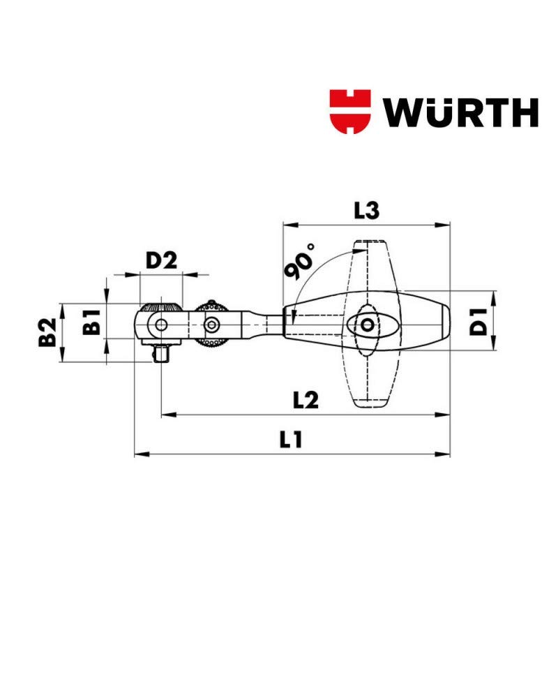 Llave de carraca 1/4 multifunción profesional 071201405 Wurth