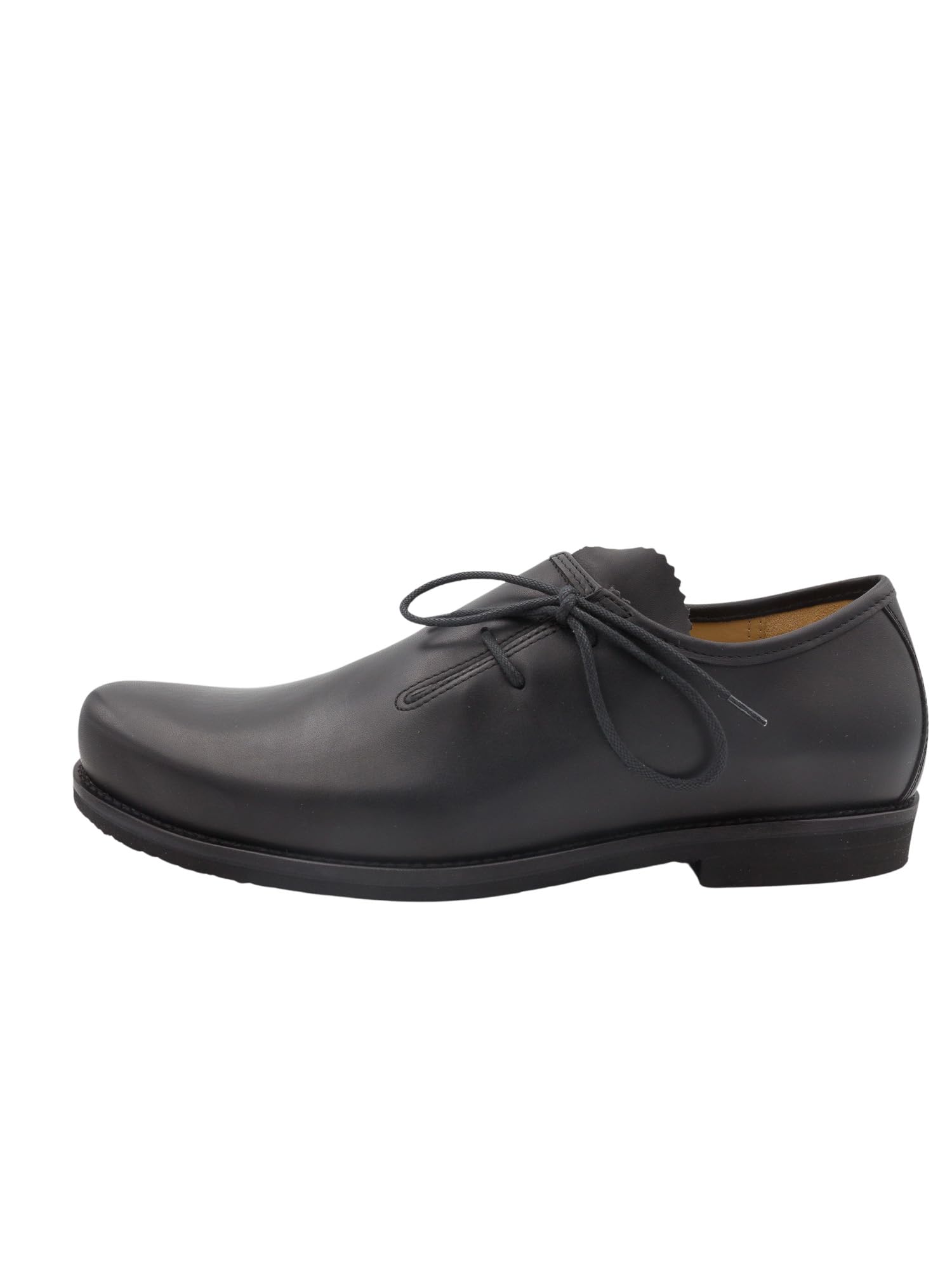 Trachtenschuh Softy für Herren, Flache Haferlschuhe für Männer, Schwarze Schuhe für das Oktoberfest mit Schnürung
