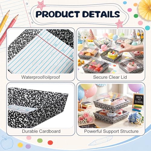 Cajas de charcutería desechables y envases para alimentos de panadería con tapa transparente 4