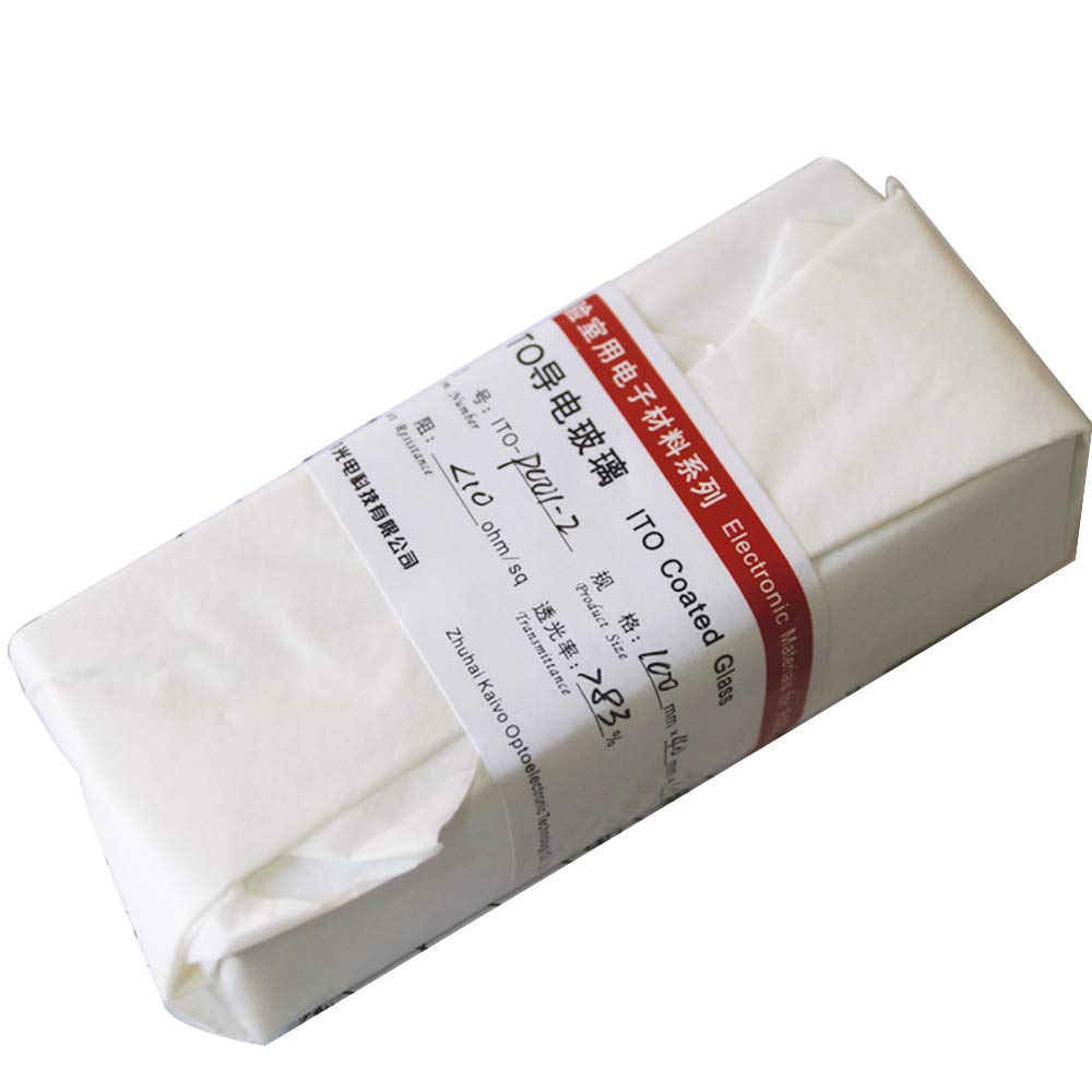 Huanyu ITO Coated Conductive Glass Transparent Indium Tin Oxide Coating Conductive Glass for Lab R&D Use 7/10/15/17 ohm/sq (ITO ＜7ohm/sq, 100×40×1.1mm, 25pcs)