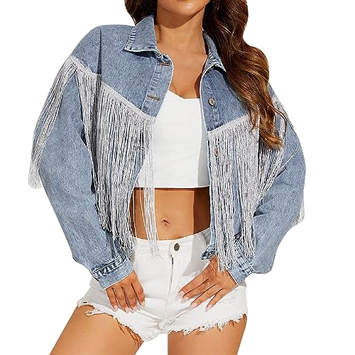 Veste en jean pour femme finis les manteaux rigides avec ce denim extensible bleu coupe ample