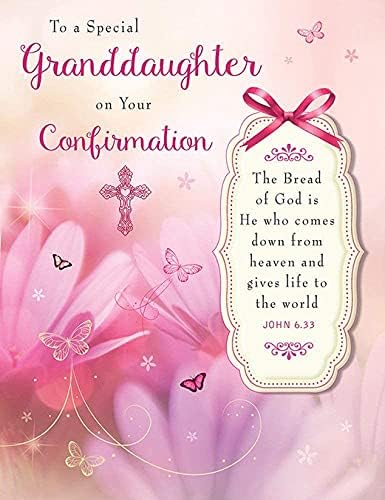Religious Card Confirmation Granddaughter - 8 x 6 inches - Piccadilly Greetings,Beige