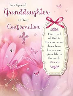 Religious Card Confirmation Granddaughter - 8 x 6 inches - Piccadilly Greetings,Beige