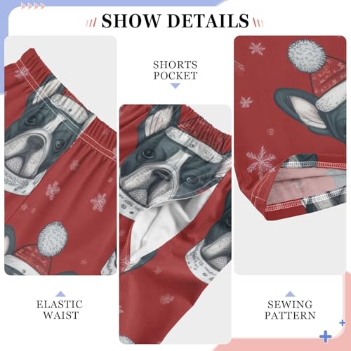 ZZXXB Winter Bulldogs Boys Long Pants Soft Trousers Elastic Waist Kids Lounge Bottoms with Pockets S-XL4