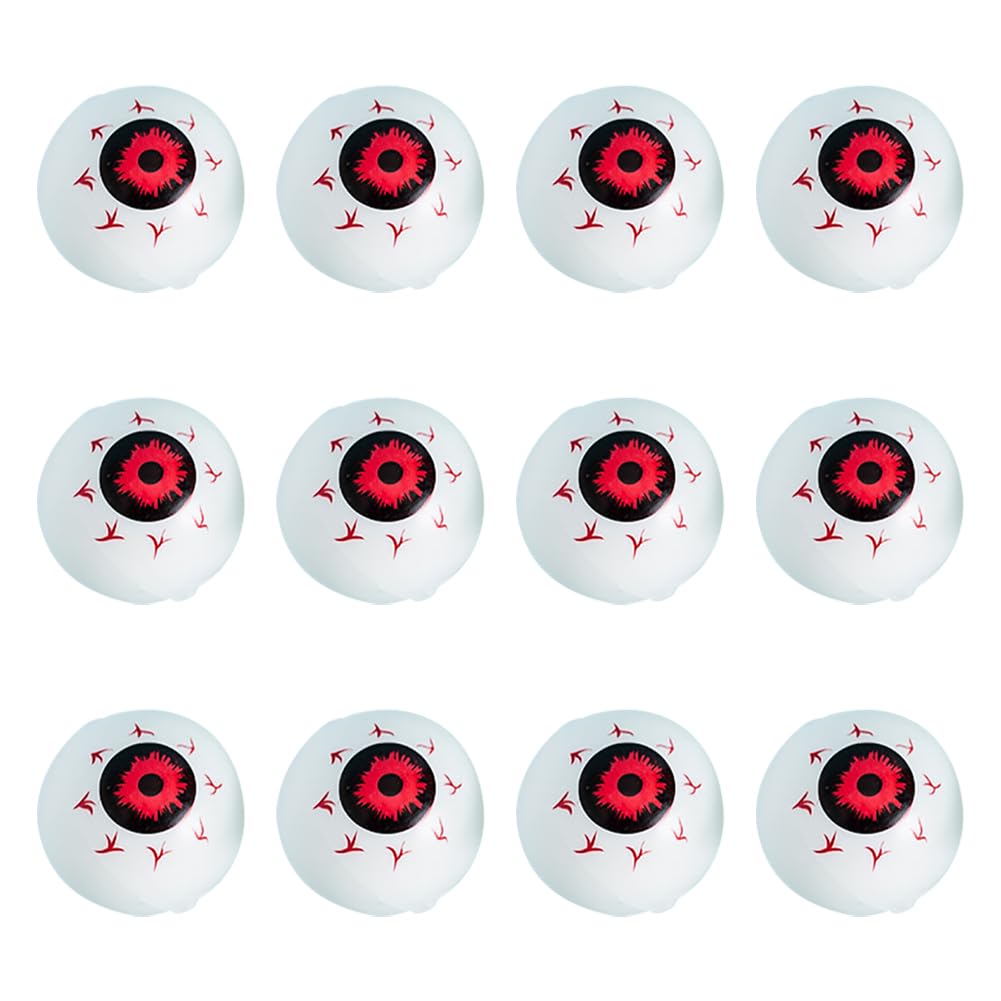 HugeDE 20 Pcs 33mm Halloween Eyeballs Plastic Trick or Treat Eyeballs Horror Party Favor Eyeballs Halloween Prop Decorations