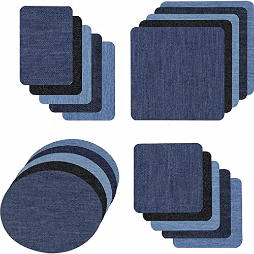 Qudai 20 unidades de remendos para passar a ferro remendos de Jean remendos de tecido de jeans remen
