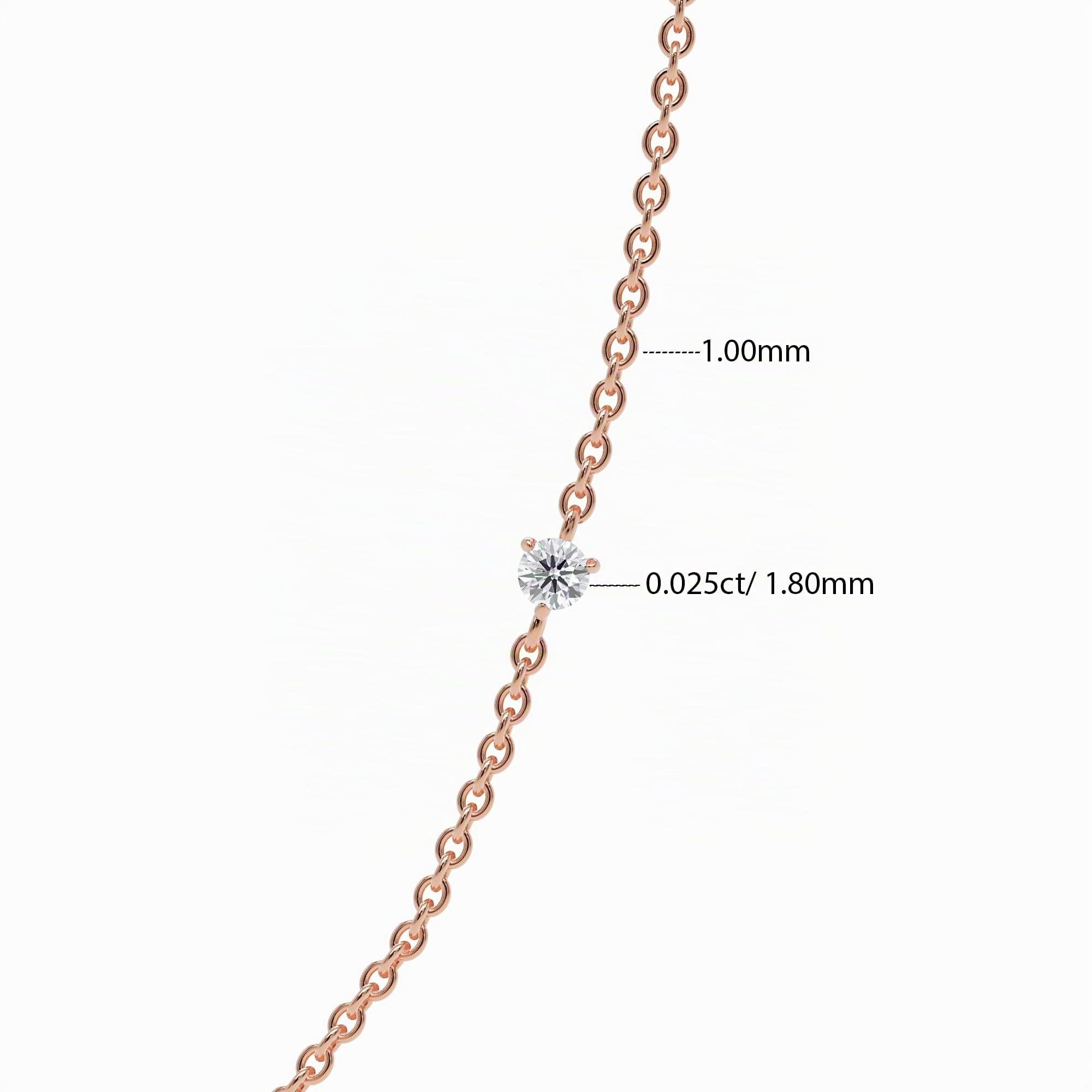 Elegante 14 Karat 585 Echtgold Diamant Roségold Choker Halskette - Minimalistischer Zarter Kropfband mit Doppelseitigem 0,025 Karat Diamant Anhänger, Perfekt für Damen
