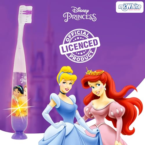 Mr.White Princess Kids Batteriebetriebene blinkende Zahnbürste, mit 2 Minuten blinkendem Timer, geeignet für Kinder ab 3 Jahren, mit weichen Borsten – Bild 4