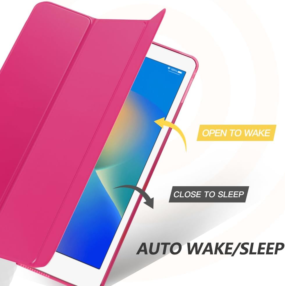 Moko Smart Case for iPad 9th/ 8th/ 7th Gen Case 10.2 Inch, Bright Pink image 5