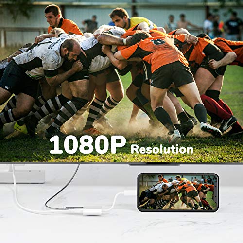Plug and Play Phone to HDMI Adapter 1080P HDMI Adapter Cable Converter for Phone 11/XS/XR/X/8/7/6/5 to TV/Projector Support iOS