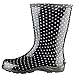 Sloggers Waterproof Garden Rain Boots for Women - Cute Mid-Calf Mud & Muck Boots with Premium Comfort Support Insole, (Polka Dot Black and White), (Size 8)