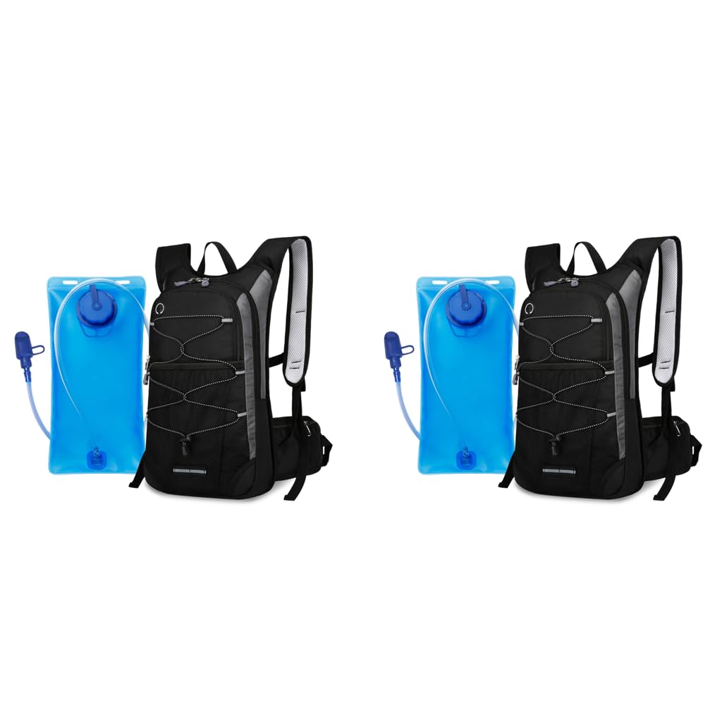 GUSTAVE® Hydration Backpack with 3L Bag for Hiking Cycling Running MTB BPA Free Water Professional for Men Women Kids Trekking and Accessories 2 PCS