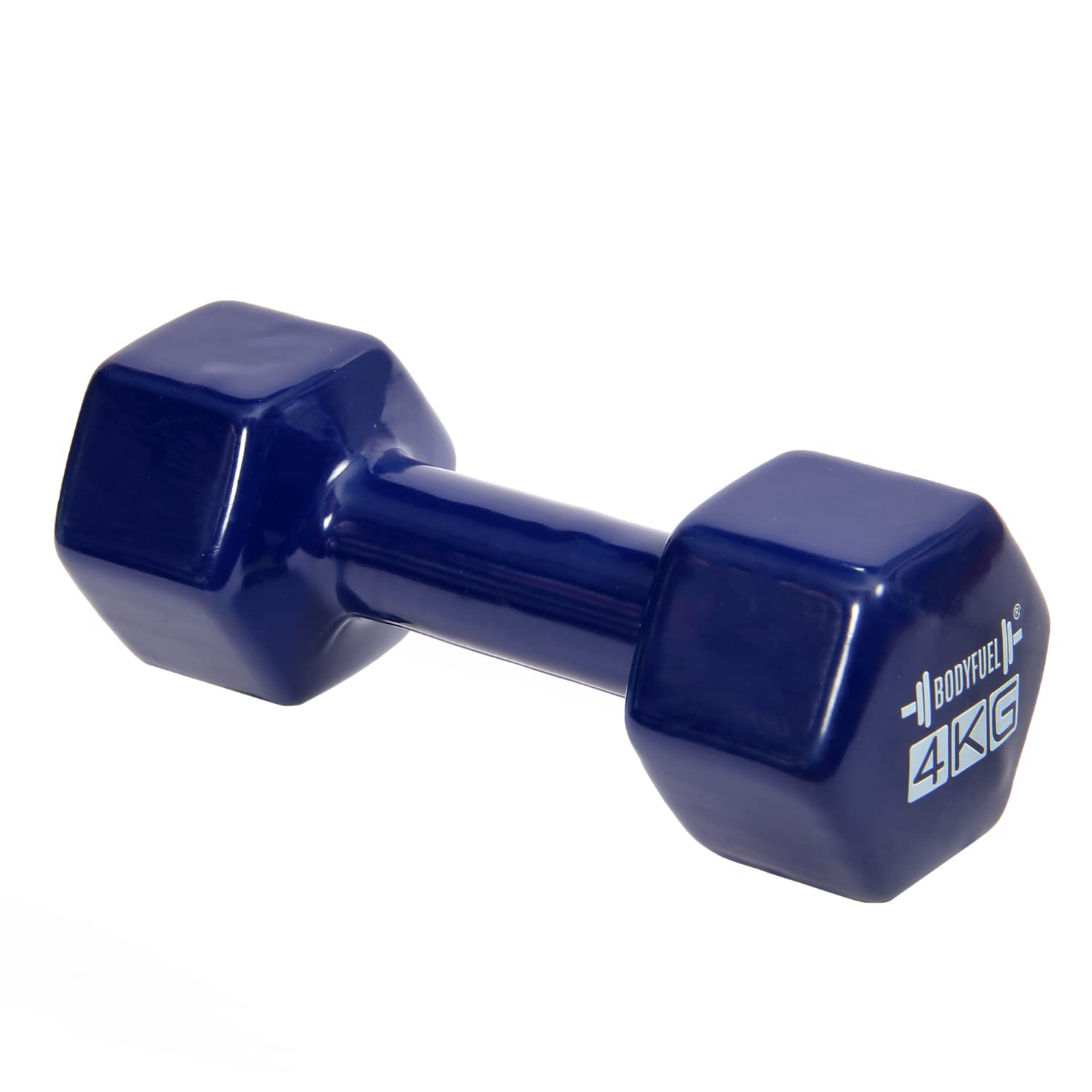BODY FUEL Hexagon Dumbbell 4Kg [Single] Dumbbell Ideal for Home Gym Dumbbells Exercise Workout for Men & Women Iron Vinyl Coated Encased [Navy Blue] (B0B34PZ197) Amazon Price History, Amazon Price Tracker