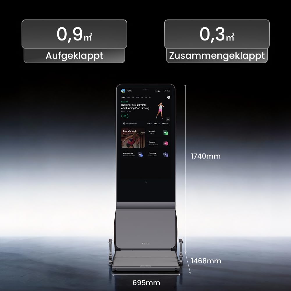 AEKE Smart Home Gym System - Fitnessspiegel K1: KI-betriebenes All-in-One-Fitnessgerät für Ganzkörper-Krafttraining und personalisierte Workouts