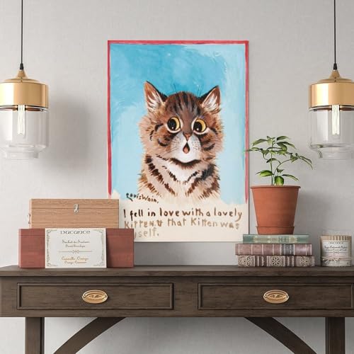 Toile chat marron Louis Wain, impression haute définition 30x45 - 5