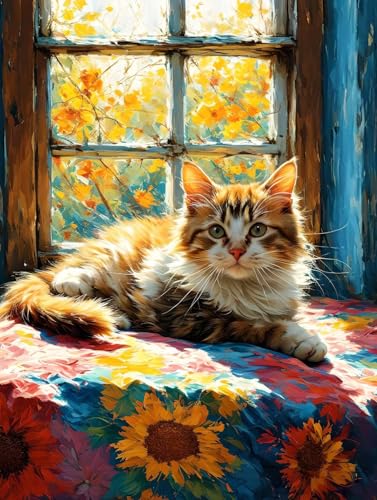 Kit de peinture diamant 5d chat anti stress grand format pour debutant