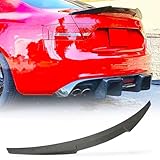 MCARCAR KIT Carbon Fiber Rear Trunk Spoiler Fits for Audi S5 B8/B8.5 Coupe 2Door 2008-2017 Rear Boot Lid Highkick Spoiler Wing Lip Factory Outlet (Black Carbon Fiber)