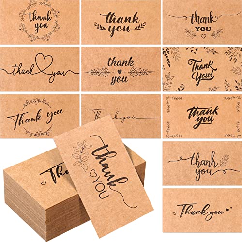 Cartes de remerciement kraft Outus 1200 pièces 5x9cm pour petites entreprises