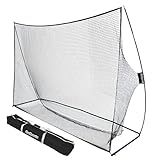 GoSports 10 ft x 7 ft Golf Practice Hitting Net - Personal Driving Range for Indoor or Outdoor Use - Black