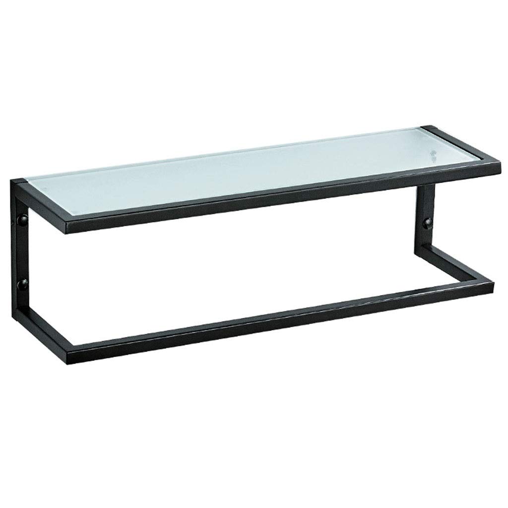 Exquisitos estantes de baño Estante de vidrio multifuncional, estante de almacenamiento de ducha de baño de acero inoxidable, fácil de limpiar, estante de especias de cocina, 2 estilos (Color : Black,