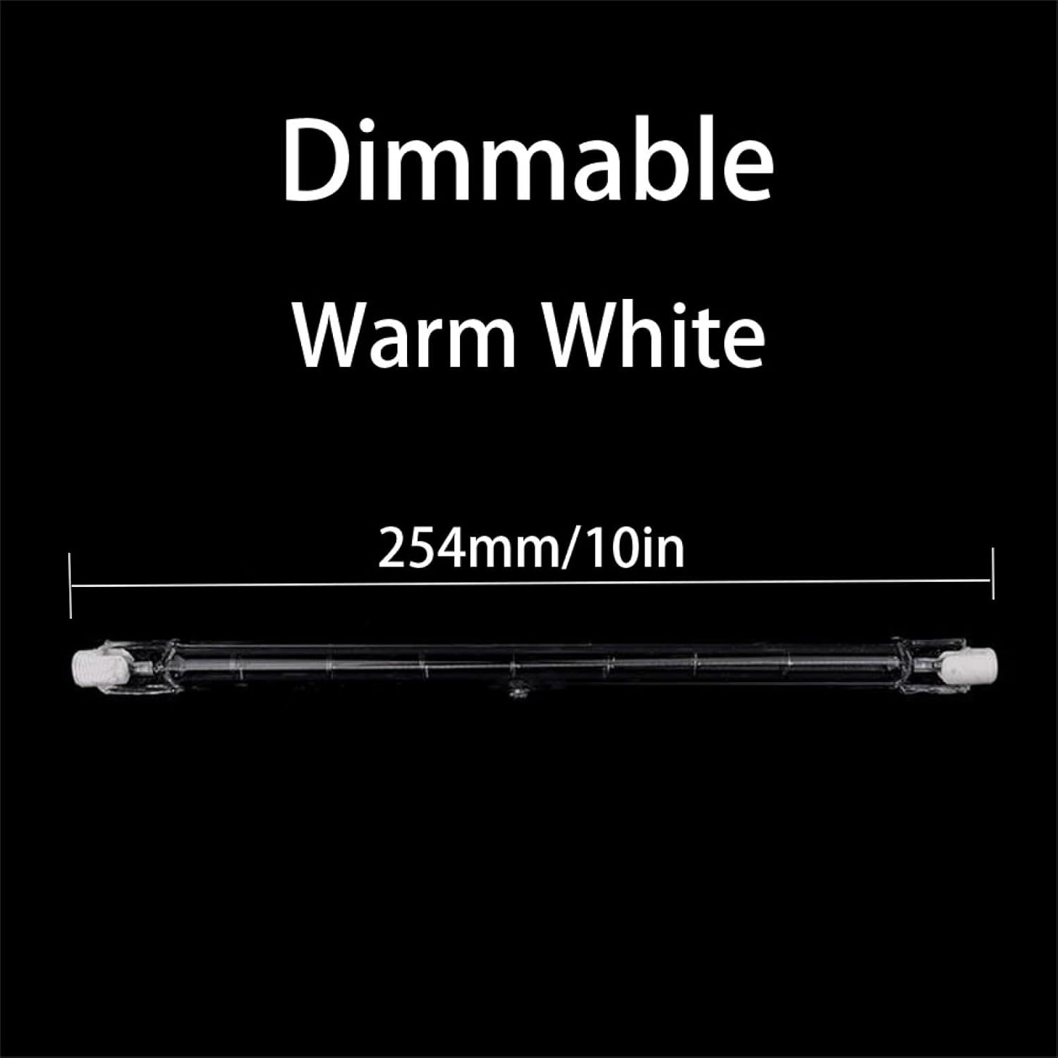 R7S 254mm 1000W-2000W Halogen Light Bulb 230V - Double-Ended Tungsten Filament Warm White for Security Floodlights & Commercial Lighting 1000W 20PC