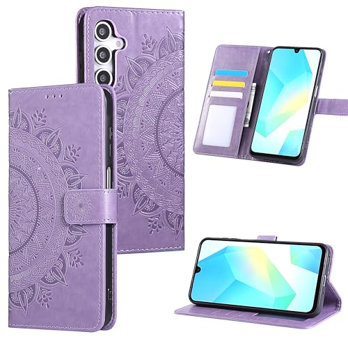 Handyhülle Für Galaxy A16 5G Mit Kartenfach & Handgelenkschlaufe – PU-Leder, Violett
