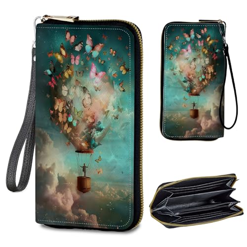 Image of Womens Wallet PU Leather Wristlet Wallets for Women, Large Capacity Lady Fashion Wallet Card Holder Zipper Wallet