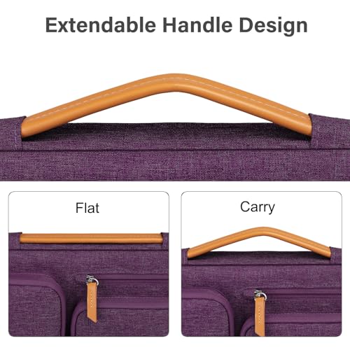 Image of MOSISO 360 Protective Laptop Case 16 inch, 15-15.6 inch Laptop Sleeve Compatible with MacBook Pro 16, HP Acer Dell Lenovo ASUS, Side Open Carrying Case with 4 Zipper Pockets&Handle, Argyle Purple