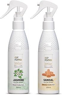 AIR-ROMA Combo of 2 Air Freshener Spray, Fragrance- Jasmine Flower & Sandal Sweet (400ml) Price In India