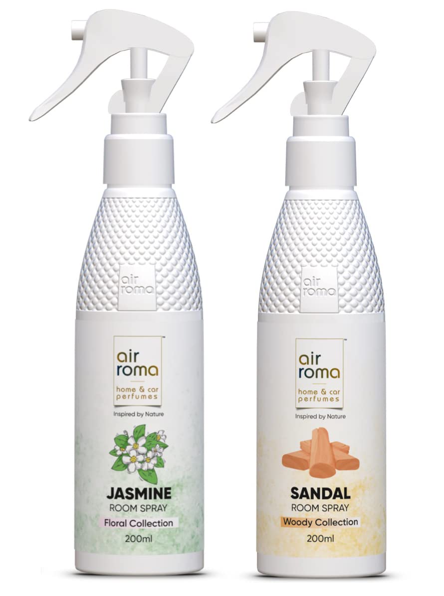 AIR-ROMA Combo of 2 Air Freshener Spray, Fragrance- Jasmine Flower & Sandal Sweet (400ml) - Review, Price and Buying Guide