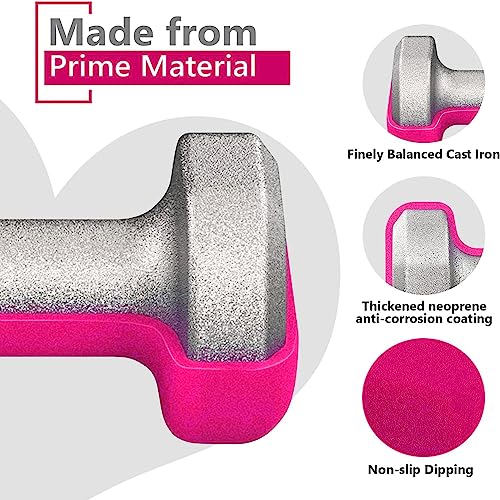 Neoprene Dumbbell Hand Weights Pair Home Exercise for Women Men Arm Pilates Dumbbells in 1kg 1.5kg 2kg 3kg 4kg 5kg 8kg 10kg Set - Image 6