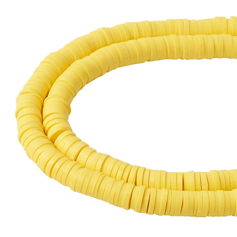 Craftdady 380Pcs 8mm Polymer Clay Beads Strand Soft Pot Beads Crafts Accessories for Jewelry Making, 17.7Inch/Strand, 2mm Hole