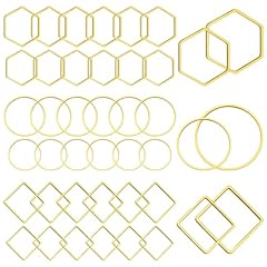 60PCS;Square,Hexagon,Round;Gold