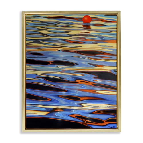 Reflective Water Ripples Coastal, 16 x 20 Inch Canvas in Floater Frame