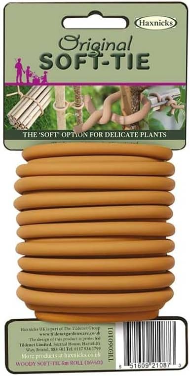 Haxnicks Woody Soft Tie Garden Tie | Gentle Plant Support | Reusable Alternative To Garden Twine | 5m Brown | Tie060101