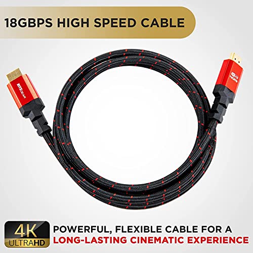 4K Hdmi 2.0 Cable 15 Ft. [2 Pack] By Ritzgear. 18 Gbps Ultra High Speed Braided Nylon Cord & Gold Connectors - 4K@60Hz/Uhd/3D/2160P/1080P/Arc & Ethernet. Compatible With Uhd Tv/Monitor/Pc/Ps5/Xbox #TOP2