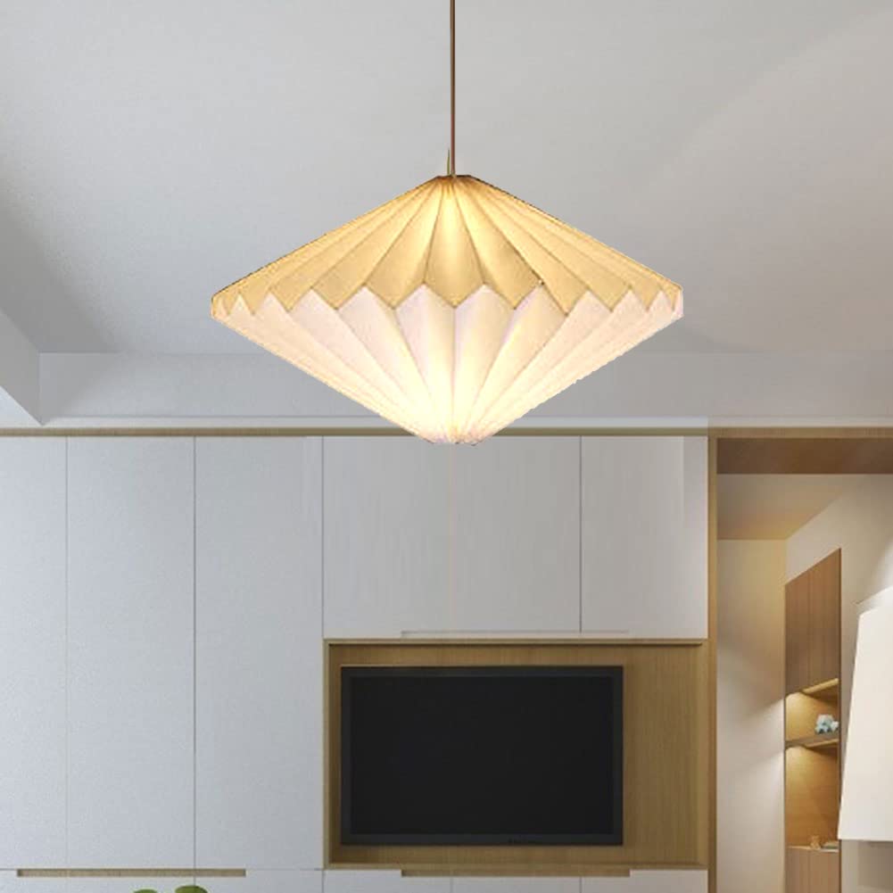 Pendant Lamp Shade Origami Ceiling Lampshade Nordic Creative Paper Origami Lantern Shade Foldable Pendant Light Art Decor Ceiling Lights Cover Lamp Guard for Home Office Decor