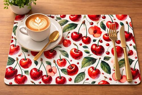 Image of Placemats for Dining Table Set of 8, Heat Resistant and Antiskid Table Mats Washable, Printed Place Mat for Home Kitchen Table Decor (45x30 CM)
