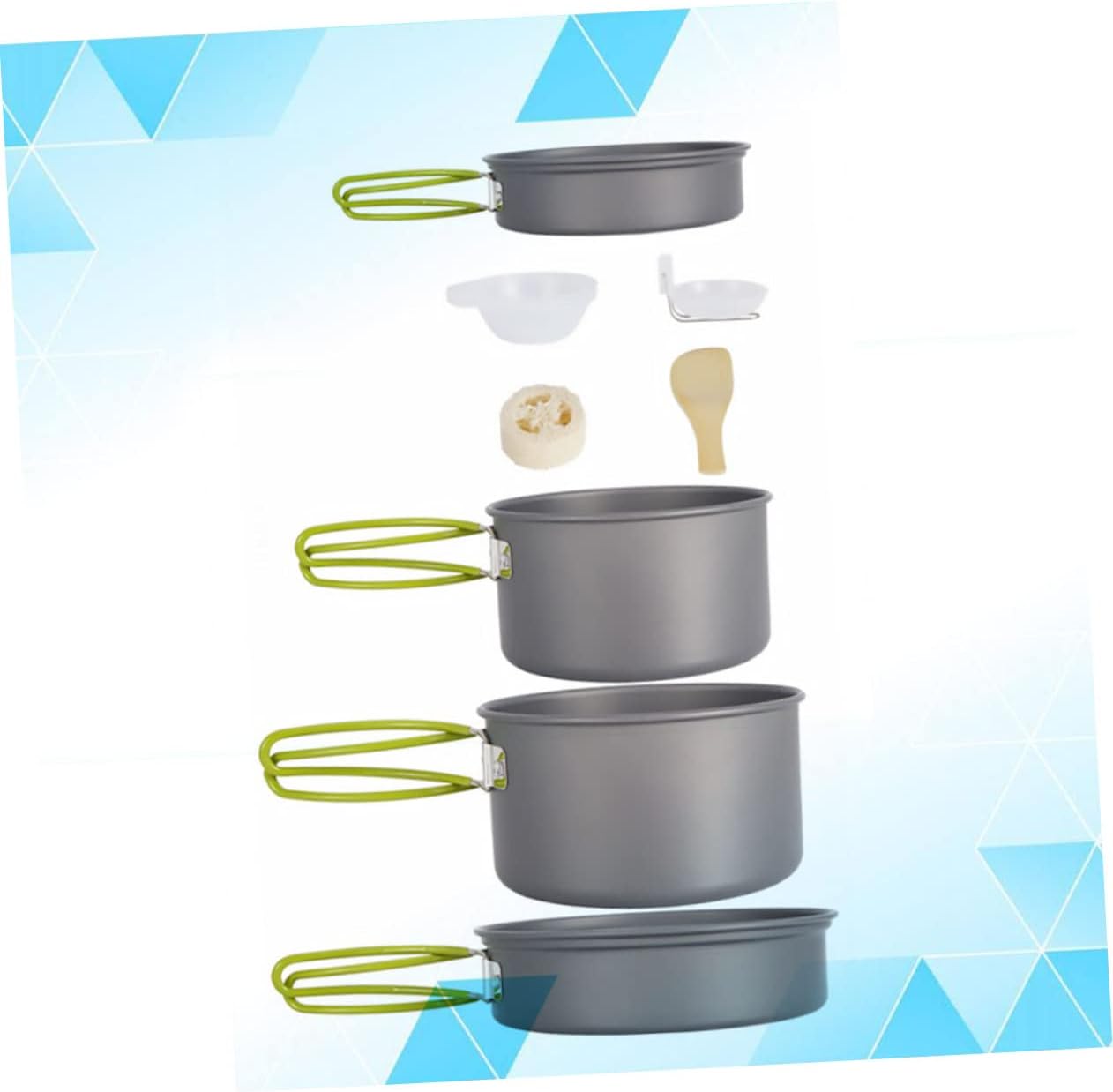 1set Portable Outdoor Cooking Nonstick Camping Cookware Kit for People Includes Pans Frying Pan Bowls Utensils for Fishing Hiking and Picnics Black