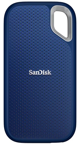 SANDISK Extreme 1TB Portable External SSD, 1050MB/s R, 1000MB/s W, 3m Drop Protection, IP65 Water/dust Resistant, PC,MAC & TypeC Smartphone Compatible, 5Y Warranty, Royal Blue Color view 1